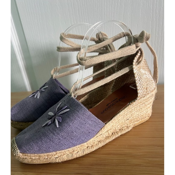 Andre Assous Shoes - Andre Assous Purple Lace Tie Up Espadrilles Wedge Heels Size 9